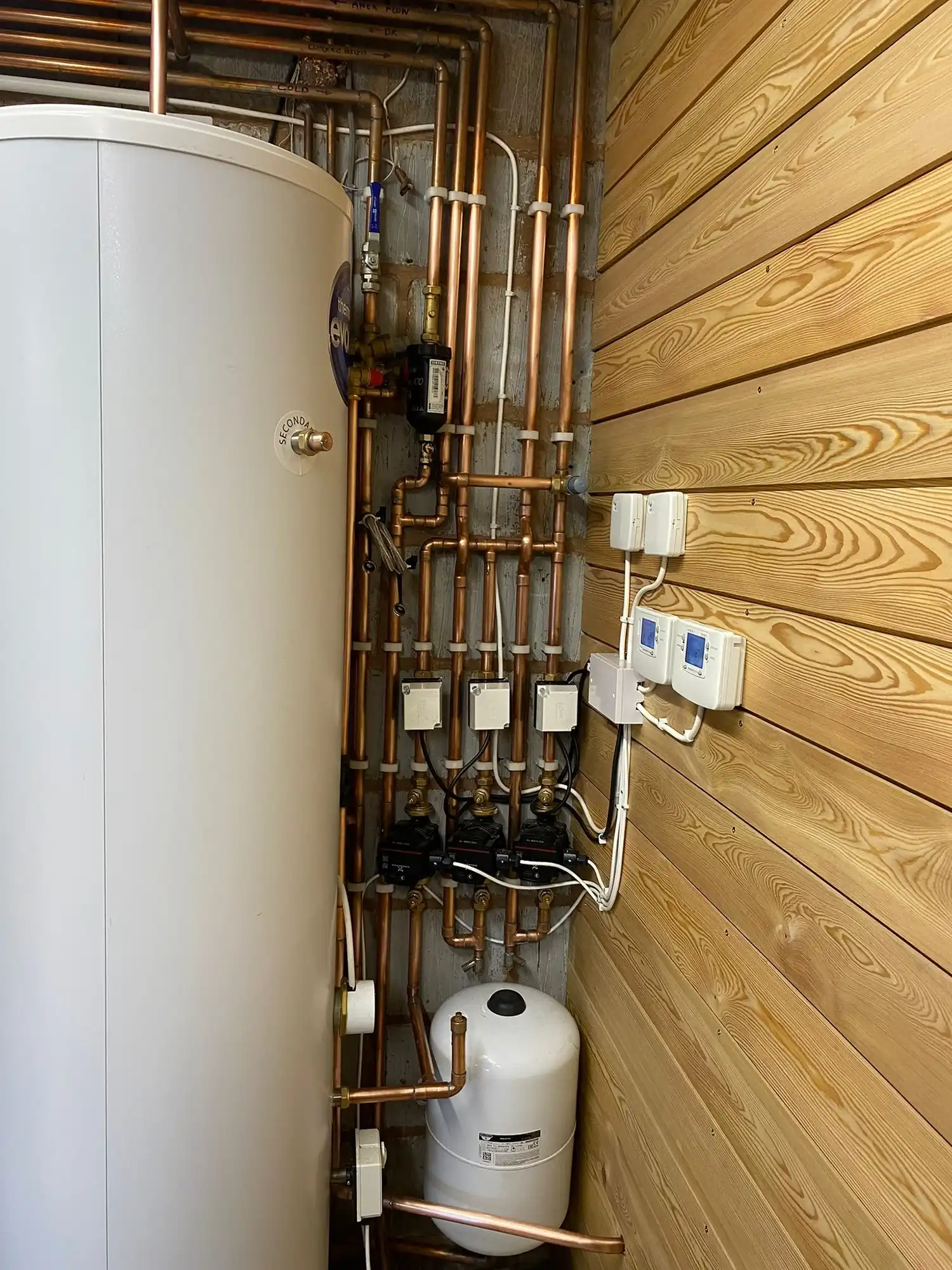 Copper pipework.